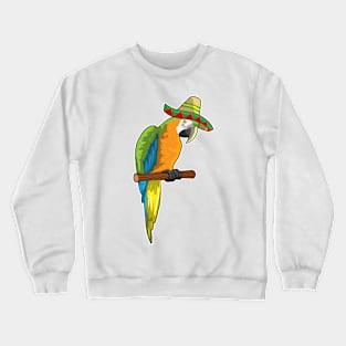 Parrot with Straw hat Crewneck Sweatshirt